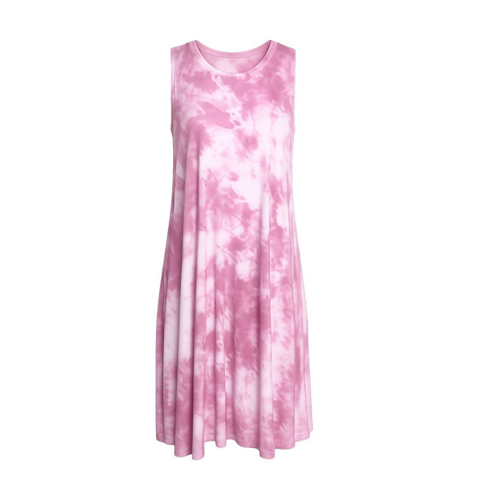 OLD NAVY KNIT SLEEVELESS SWING DRESS IN WARM TIE DYE  SIZE LARGE